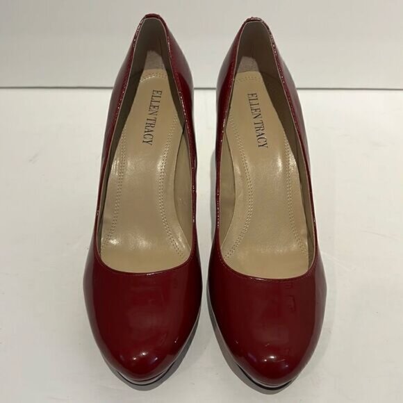 Ellen Tracy Patton Cherry Red Heels Size 7.5 - Picture 3 of 15